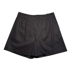 Madewell Black High-Waist Pleated Tailored Shorts